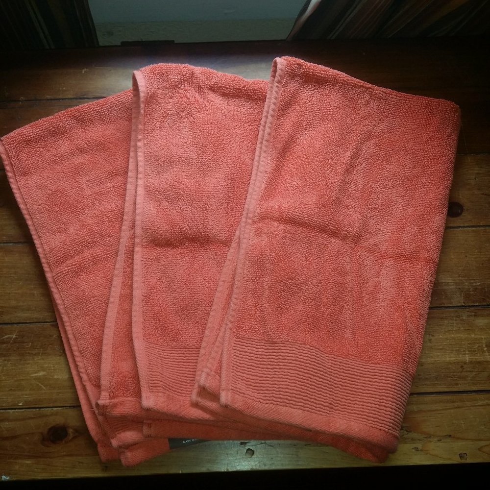 NWOT Nate Berkus 3 Orange Hand Towels